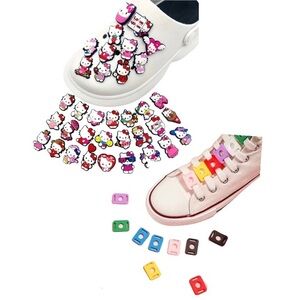 5ct Hello Kitty Sanrio Shoe Charms with 1 set of Shoe Charm Holders 🆕